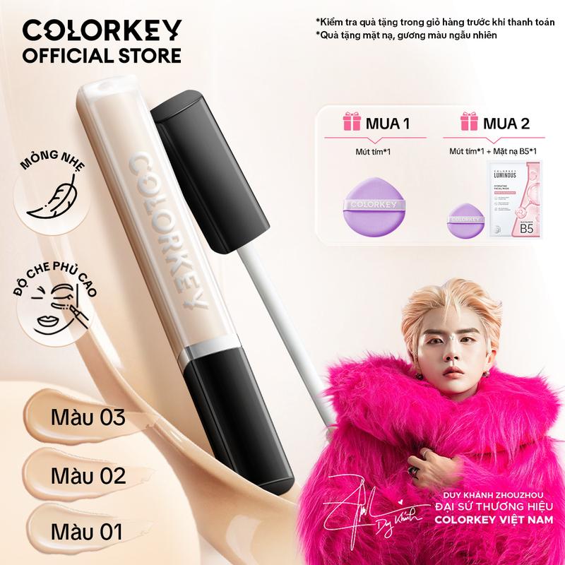  Kem Che Khuyết Điểm COLORKEY Dạng Lỏng Mỏng Nhẹ Che Phủ Cao 6ml 