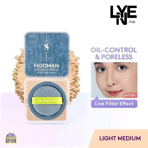 SOMETHINC Hooman Under Control HD Blur Loose Powder - Bedak Tabur 13gr Tahan Lama Wajah Cushion 3