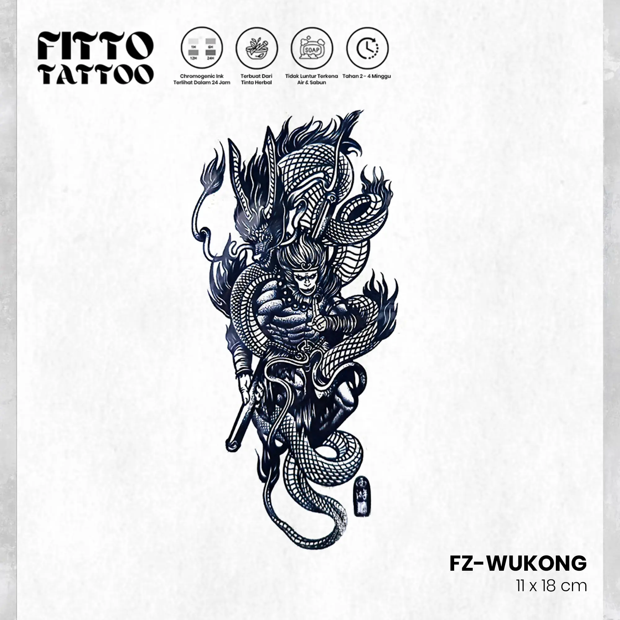 tato temporer semi permanen tattoo fruit ink tatoo wukong bunga terong tatto stiker