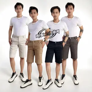 HEASTER Beli 1 dapat 2 pcs celana pendek chinos santai pria dewasa Shorts Distro Cowok Katun