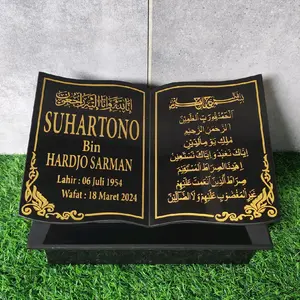 Batu Nisan Granittile Model Buku Ukuran 20 x 30 Full Granittile Hasil Rapi Elegan Bisa Request Alfathah atau Latin Bergaransi 100%