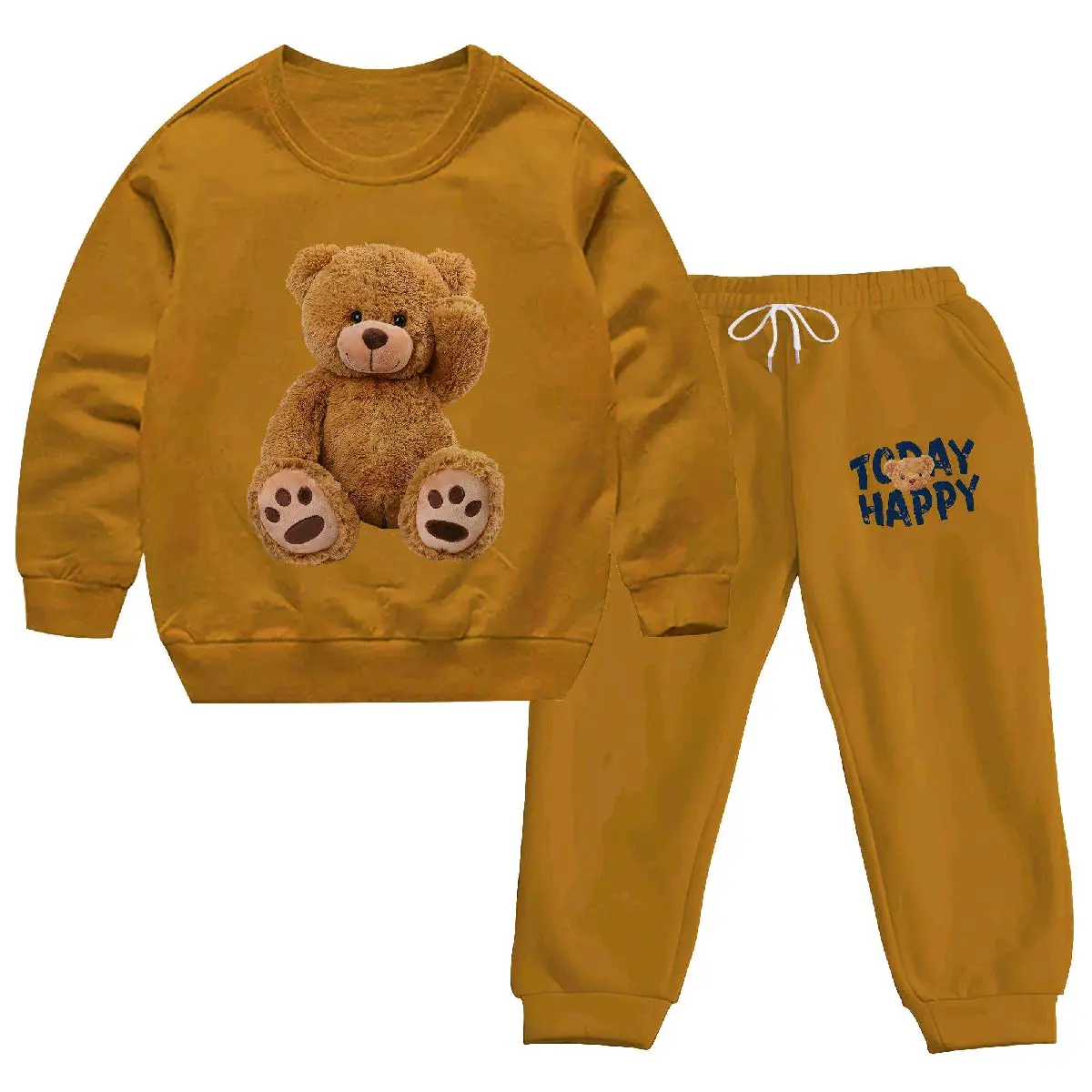 Stelan joger anak Teddy bear Karakter lucu Fashion Switer Perempuan Sweater Celana
