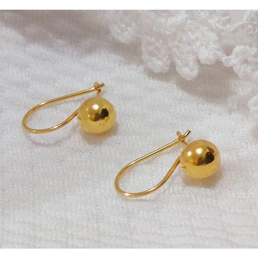 anting desi bola kuning wanita dewasa - berlapis emas mudah 24k dapat surat dari toko