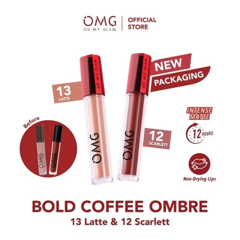 OMBRE OMG LIPCREAM NO 13 LATTE & NO 12 SCARLETT Waterproof 1