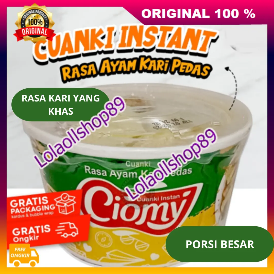 Cup Besar Ciomy Cuanki Kari Ayam Pedas | Cuangki Ciomy Halal Non MSG | Cuanki Kari Ayam Pedas ORIGINAL