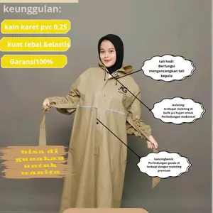 AGNEZ jas hujan gamis syar'i premium dewasa anti rembes bahan tebal Wanita