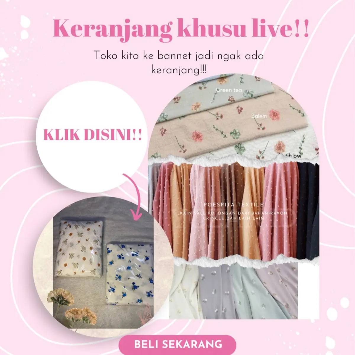 kain rayon dan lain lainya | keranjang khusus live |