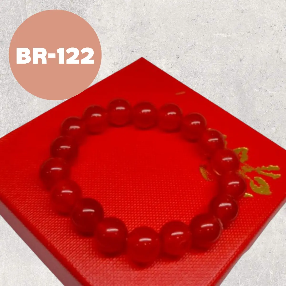 Natural Jade Stone Red Bracelet, Classic Red Round Beads Stretchable Bracelet, Gift for Men Women Family Friends