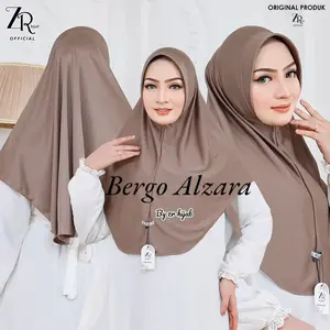 Hijab bergo alzara pet tebal//size M hyget super//hijab premium