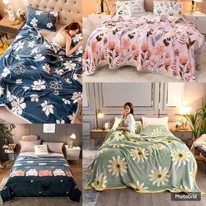 Selimut Bulu Motif Aesthetic Ukuran 180X200 Cm Motif Cantik