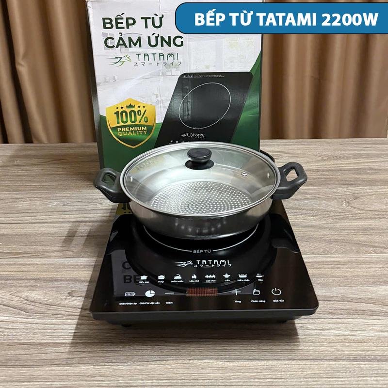 Bếp Từ Đơn Cảm Ứng TATAMI Công Suất 2200W Cao Cấp Tiết Kiệm Điện Kèm Nồi Lẩu, Bảo Hành 24 Tháng