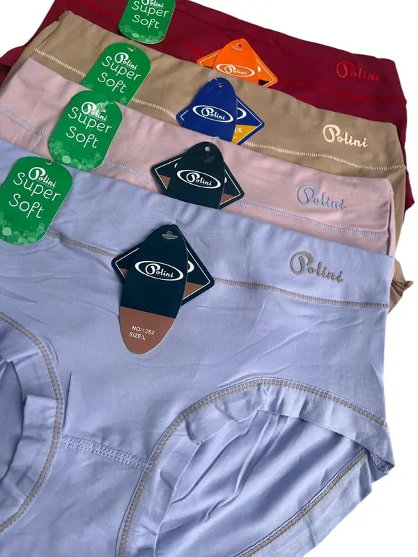 6-12 PCS POLINI 1232-1282 DC WANITA BAHAN KATUN ADEM NYAMAN ELASTIS SIZE M.L.XL.XXL Lembut Boxer Pendek Dewasa Motif Remaja 5