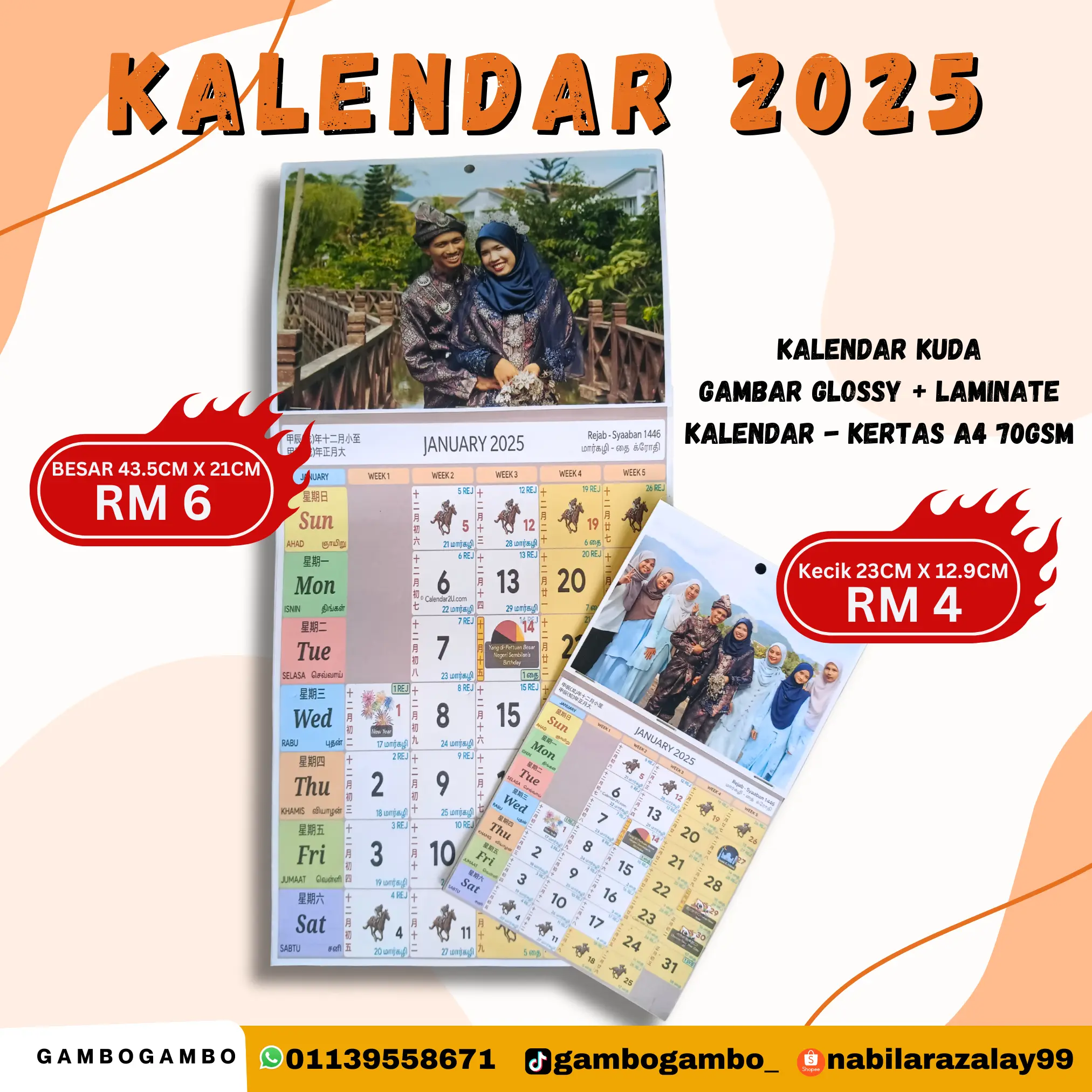 KALENDAR BERGAMBAR 2025  |MIN 2 KALENDAR | KALENDAR KUDA 2025 | KALENDAR 2025 | CALENDAR 2025 | CUSTOMIZE CALENDAR | KALENDAR | CUSTOM