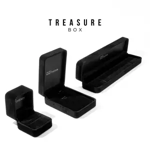 PROJECT NINETYSEVEN - TREASURE Box Kotak Perhiasan Kalung Cincin Bahan Beludru Velvet Premium Pria - Hitam