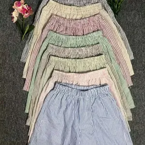 5 pcs celana pendek dewasa pria wanita salur garis garis katun adem santai promo murah random remaja xl Hotpant