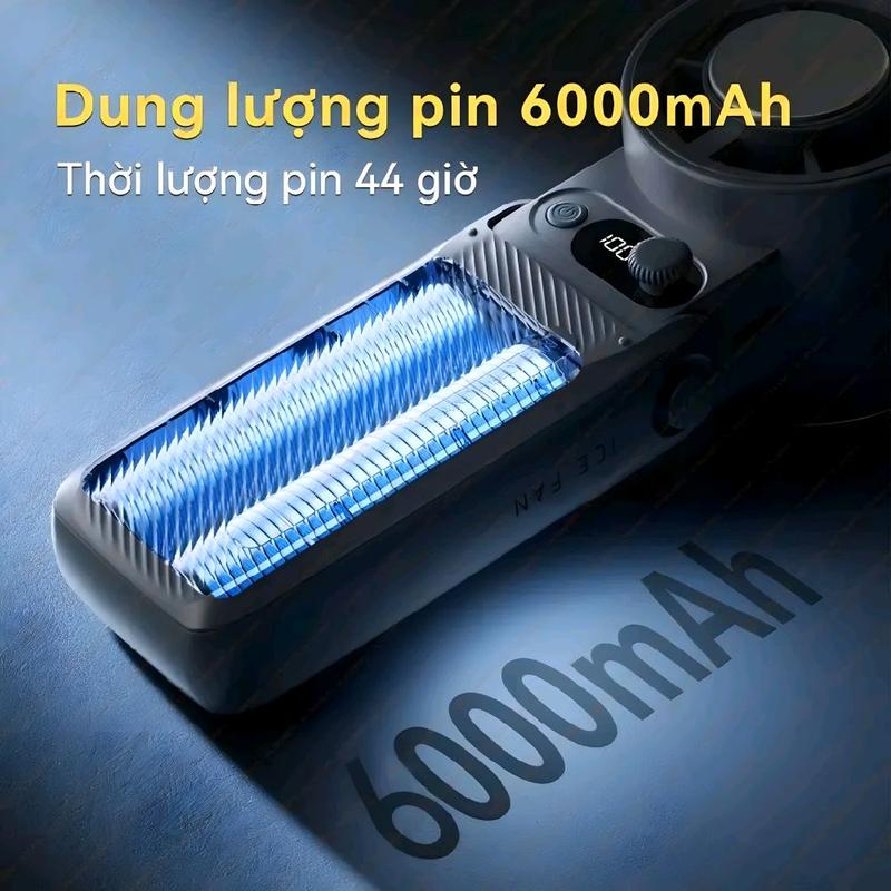 Quạt tích điện cầm tay mini GS A1 PRO (A228) -  chức năng sò lạnh, gió mạnh 7.5m/s, pin 6000mAh, bảo hành 3 tháng 5