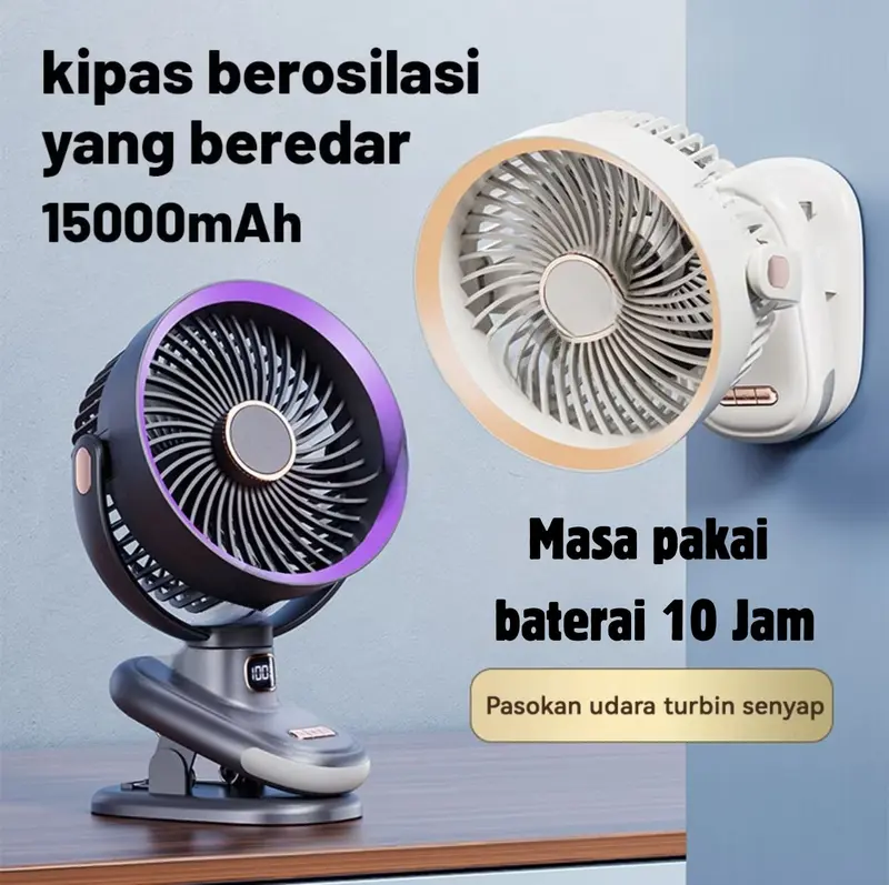 Kipas Angin Jepit Lampu Dengan Baterai Polimer 15000mAh 20000 mAh 30000 mAh ceiling fan 0