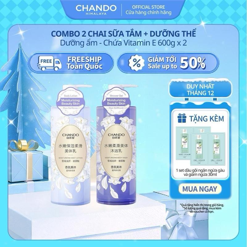 EX - CHU THANH HUYỀN Combo dưỡng thể và sữa tắm CHANDO Himalaya 600ml x 2