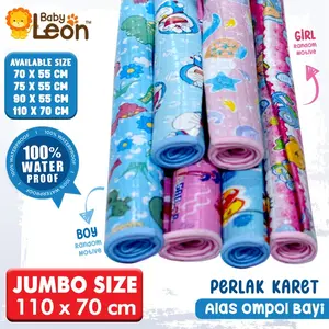 Perlak Bayi BABY LEON PL-02 (75cm x 55cm) / PL-08 (43cm x 36cm) Karet Waterproof Alas Ompol Bayi Perlak Karet Perlak Ompol Bayi Bunda Tidur