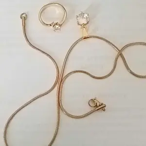 ￼Kalung Dewasa Titanium Permata satu Anti karat Dan tidak Luntur kalung