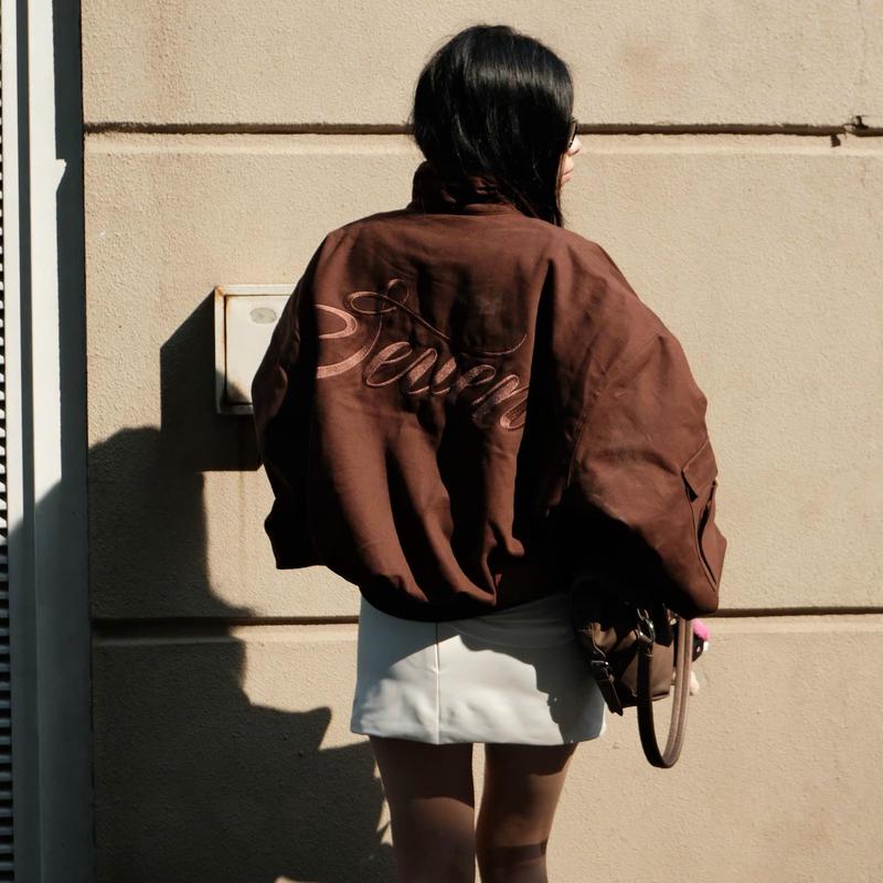    GIÁ MỞ BÁN   Áo Khoác Kaki Trần Bông NSEVEN Kaki Bomber Boxy Jacket Winter2025 NAK.453 