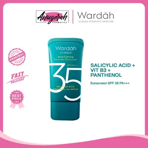 Wardah UV Shield Acne Calming Sunscreen Moisturizer SPF35 PA++++ 35ML - With Salicylic Acid + Panthenol