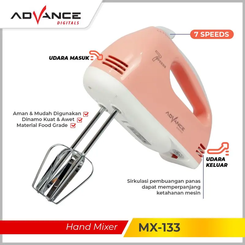 【small appliances】Advance Hand Mixer mixer tangan Automatic Mixer Electric Egg Beater tidak tipe ido Pengaduk Mesin 1