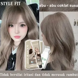 [Alat pewarna rambut gratis] STYLE FIT cat rambut Hazelnut Grey Brown*200ml Tidak perlu pemutih，pewarna rambut alami nabati,Mudah berwarna warna yang bertahan lama（hair color pewarna rambut，cat rambut ash grey，milk tea ash hair color）