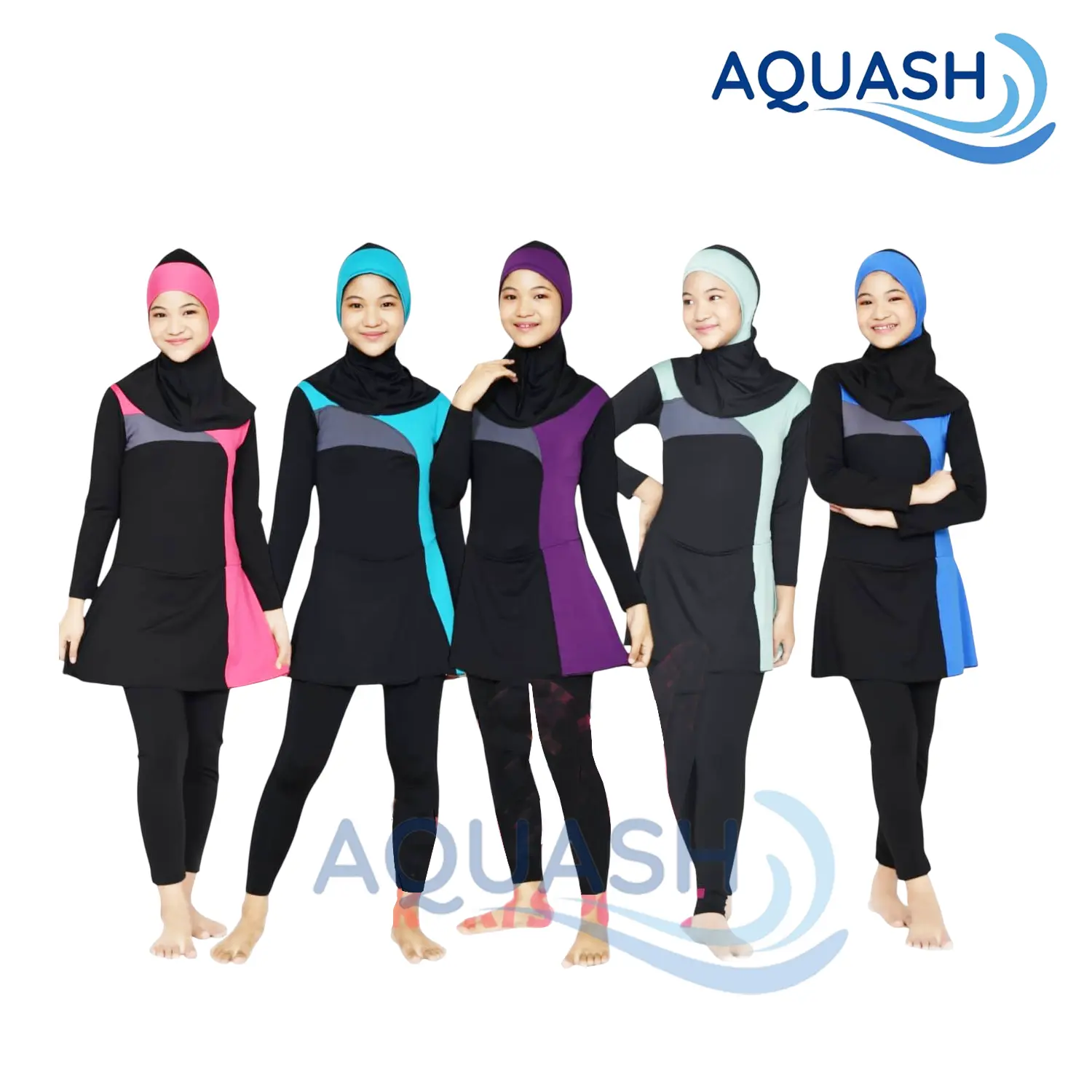 Baju Renang Anak Perempuan Remaja Muslimah Free Hijab Lengan Panjang Celana Panjang Swimwear