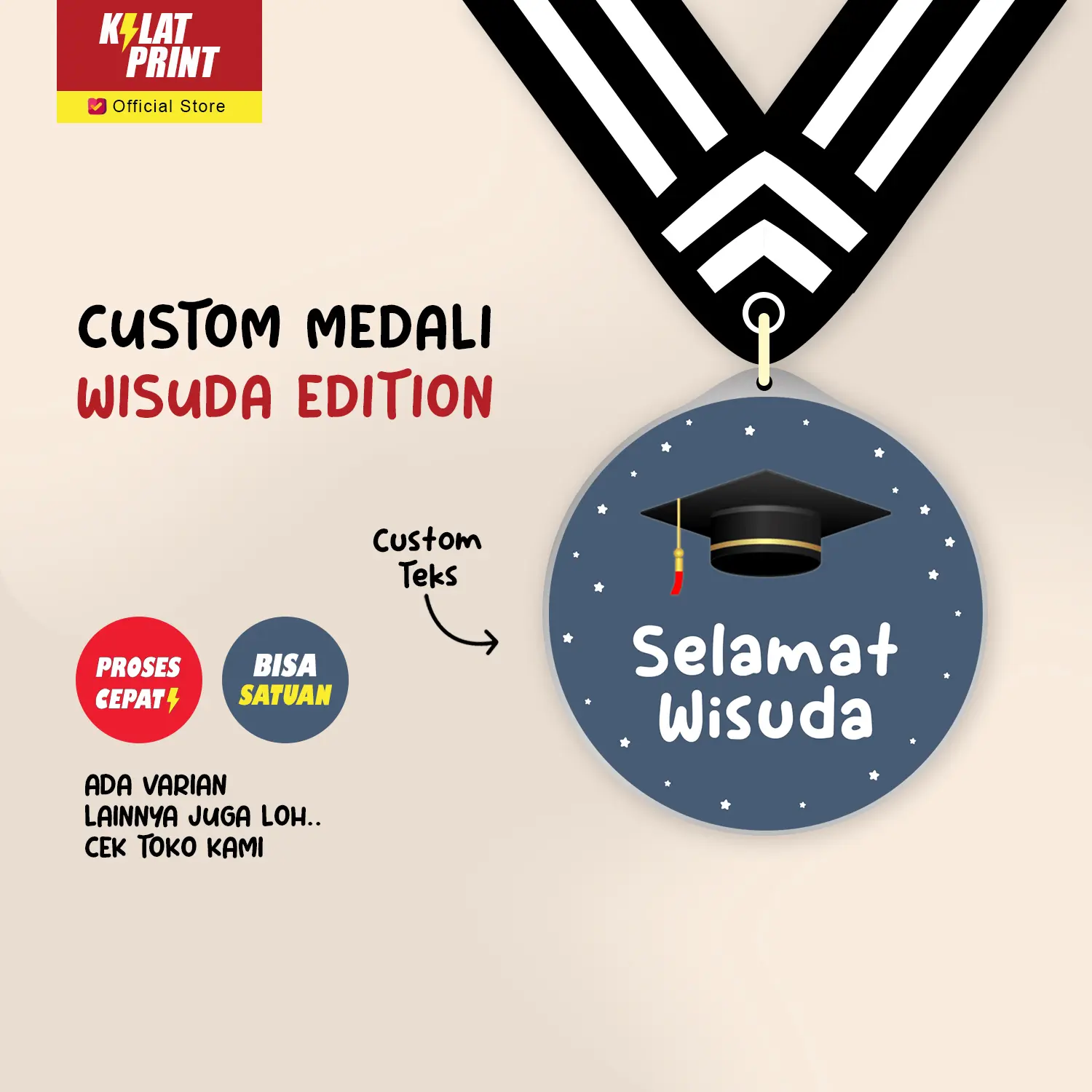 Medali Custom Akrilik Hadiah Wisuda Edition
