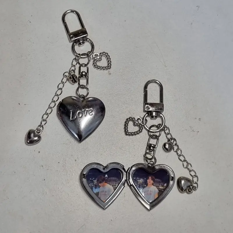 Custom Photo Keychain Locked Heart Gantungan Kunci Hati 2