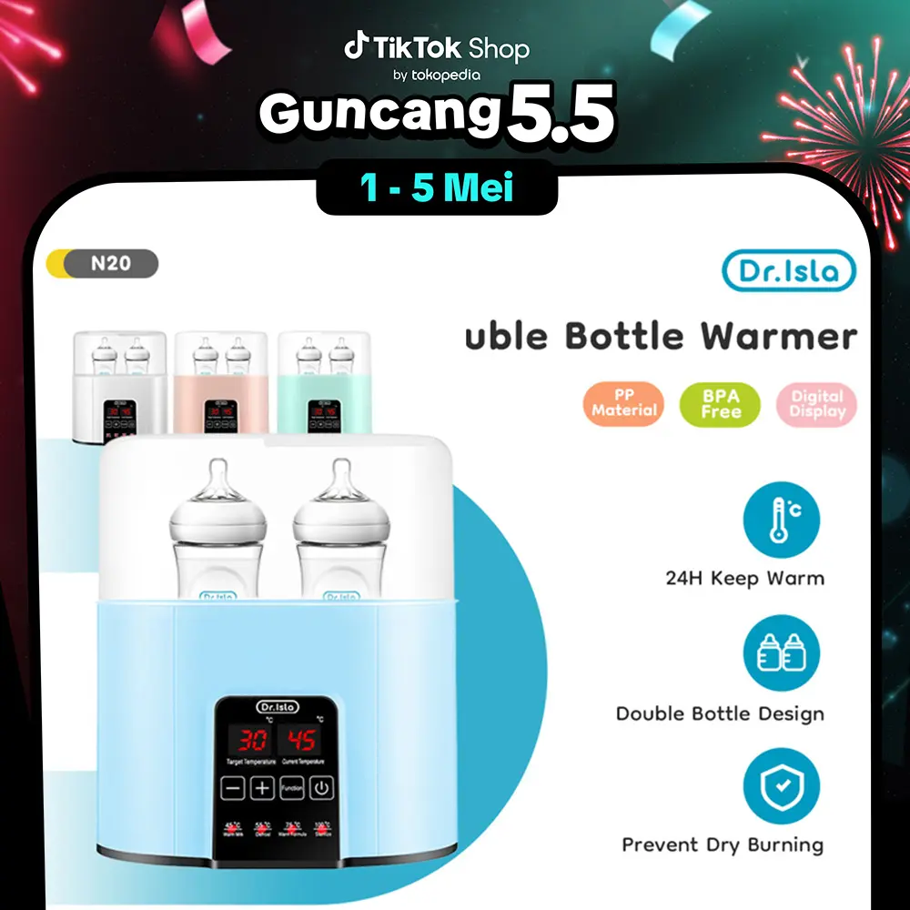 Dr.isla Sterilizer Botol Bayi Bottle Warmer 200ml Baby Safe Sterilizer Dot Bayi Botol Susu Penghangat ASI BPA Free Penyesuaian Empat Gigi N20 Minum