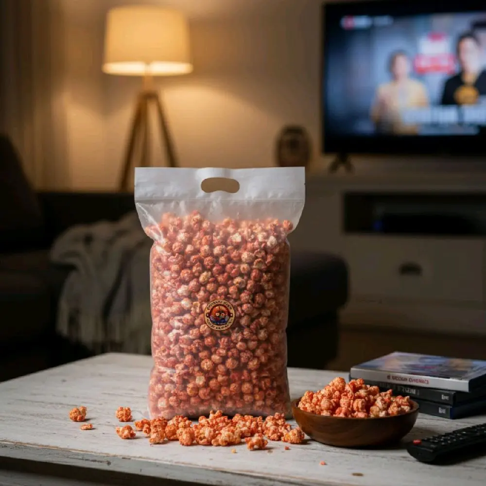 popcorn STRAWBERRY - Twin popcorn - Neto 500gr Termurah Crispy- Makanan Ringan - Camilan Food - Manis Jagung Cemilan Spicy