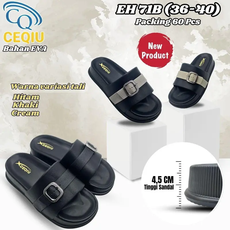 SANDAL CEQIAU SEOP WANITA BAHAN EVA UKURAN 36-40 EH71B 1