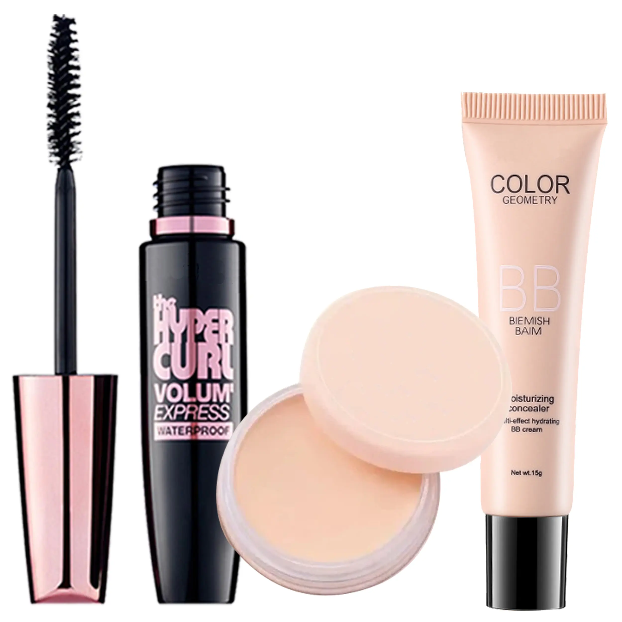 Makeup Set 3in1 Bedak Padat Concealer dan Maskara Hitam Waterproof Foundation Mascara