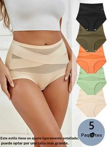 Calzoncillos de cintura alta de color sólido para mujer, braga suave y cómoda y transpirable para uso diario, ropa interior de mujer para todas las estaciones