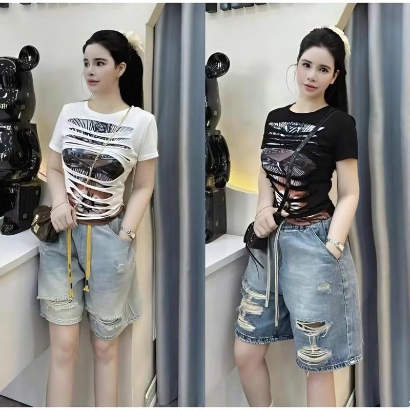   Bigsize 60-90kg  Áo thun rách nhìu cá tính mã 506 