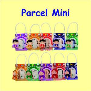 10 PAKET HAMPERS MINI LEBARAN MOTIF KARTUN MUSLIM 2026 BUNGKUS PERMEN DAN UANG