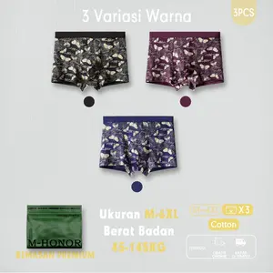 M-HONOR  ISI 3PCS   Harga Spesial Ukuran Besar Celana Boxer Pria Cotton Q4