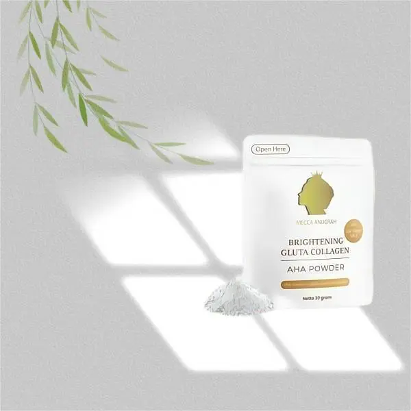MECCA ANUGRAH BRIGHTENING GLUTA COLLAGEN AHA POWDER  - COLLAGEN PEMUTIH BADAN Acid Mencerahkan 2