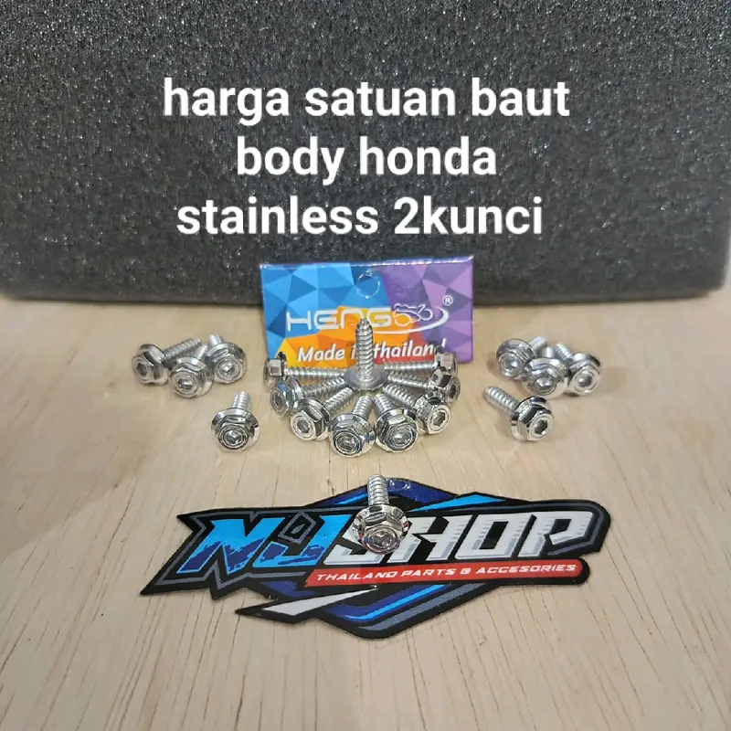 SATUAN probolt baut body honda beat scoopy vario all matic 2 kunci heng stainless original anti karat 0