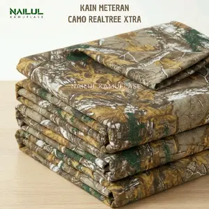 Kain Camo Realtree Xtra Twill Untuk Bahan Pakaian Tekstil Serat Halus Meteran