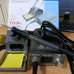 Koocu Solder Station T12D+ T12X+ T12MAX Alat Perbaikan Ponsel Profesional dengan Display Digital dan Kontrol Presisi