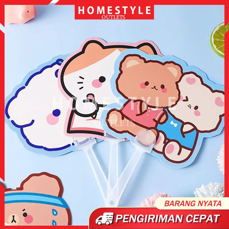 Kipas Gagang Kipas Lucu Motif Cartoon Aesthetic Kipas Tangan Cartoon Korean Style Karakter Lucu