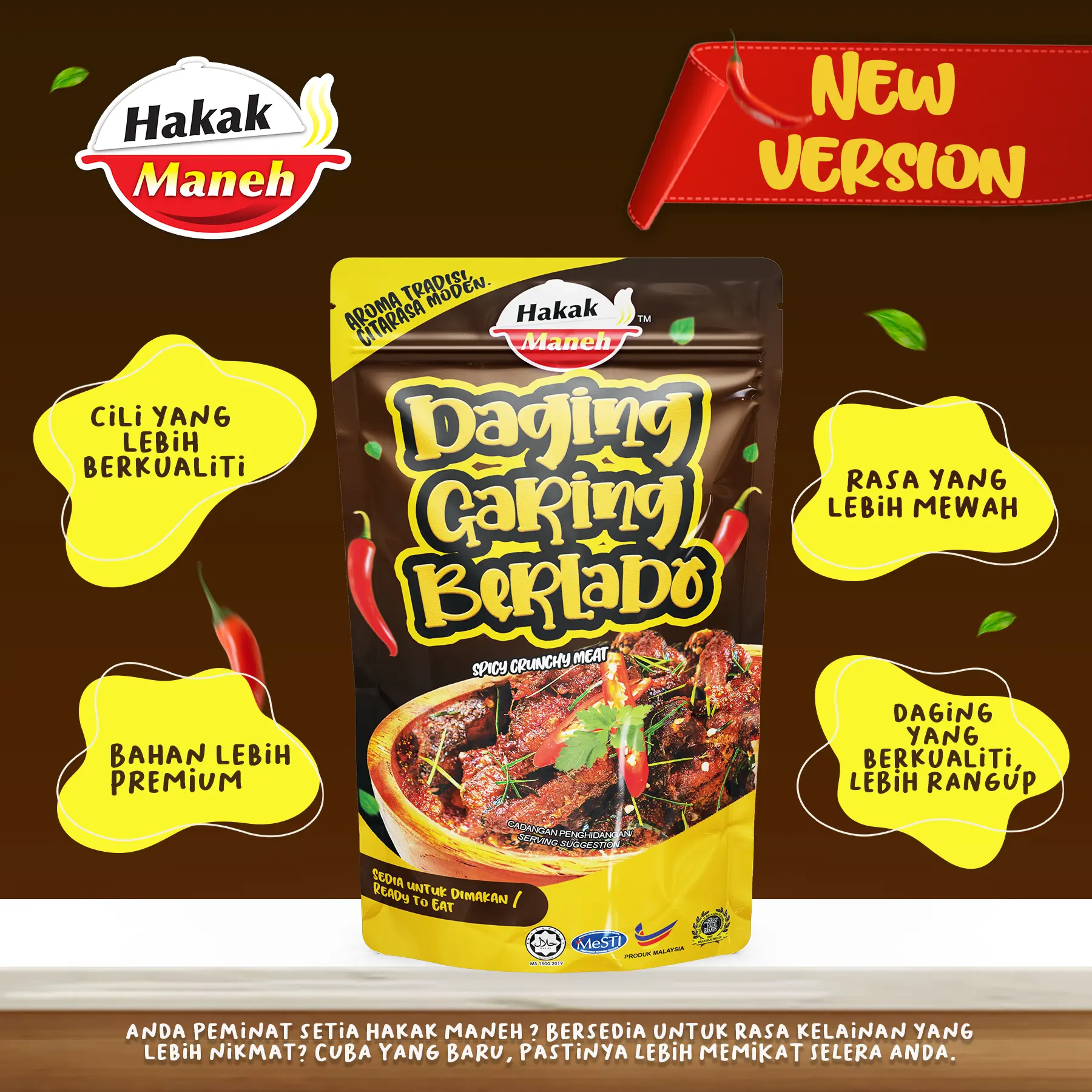 Daging Garing Berlado Hakak Maneh Pedas Food Snacks
