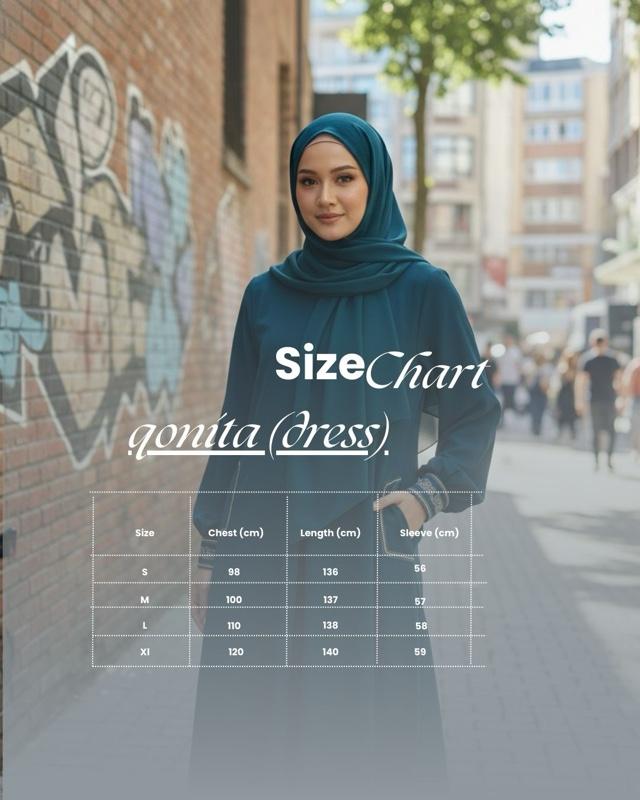 ￼QONITA Dress - series Syafira collection,gamis Anti UV Marina