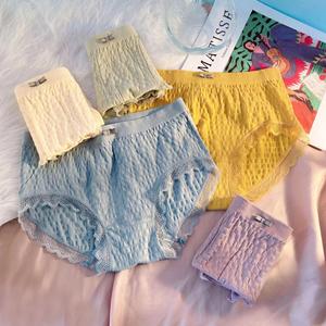 Underwear female student graphene cotton antibacterial middle waist breathable sweet girl panties