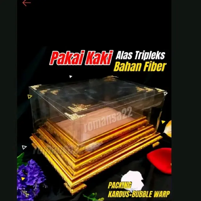 Kotak Seserahan Pengantin Hantaran Isi 3 Bok Frame Fiber+Tutup Mika Hias Siku Pojok+lem gift set souvenir pernikahan
