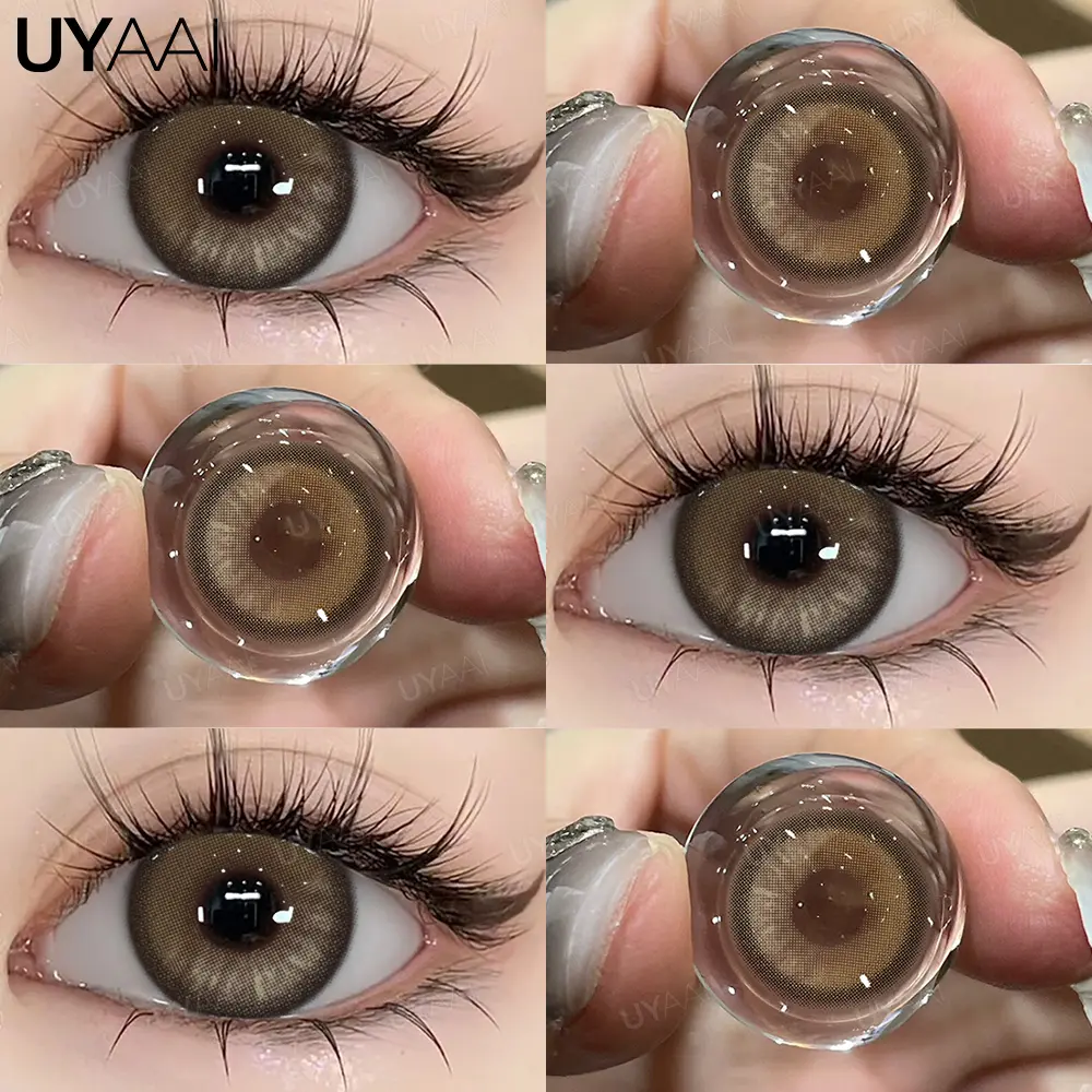 [COD] UYAAI SOFTLENS Poet Brown /Thai tea Grey Black LENSA KONTAK 14.0 MM-14.5MM MINUS 0-6.00 Contact Lens Eye Soflen