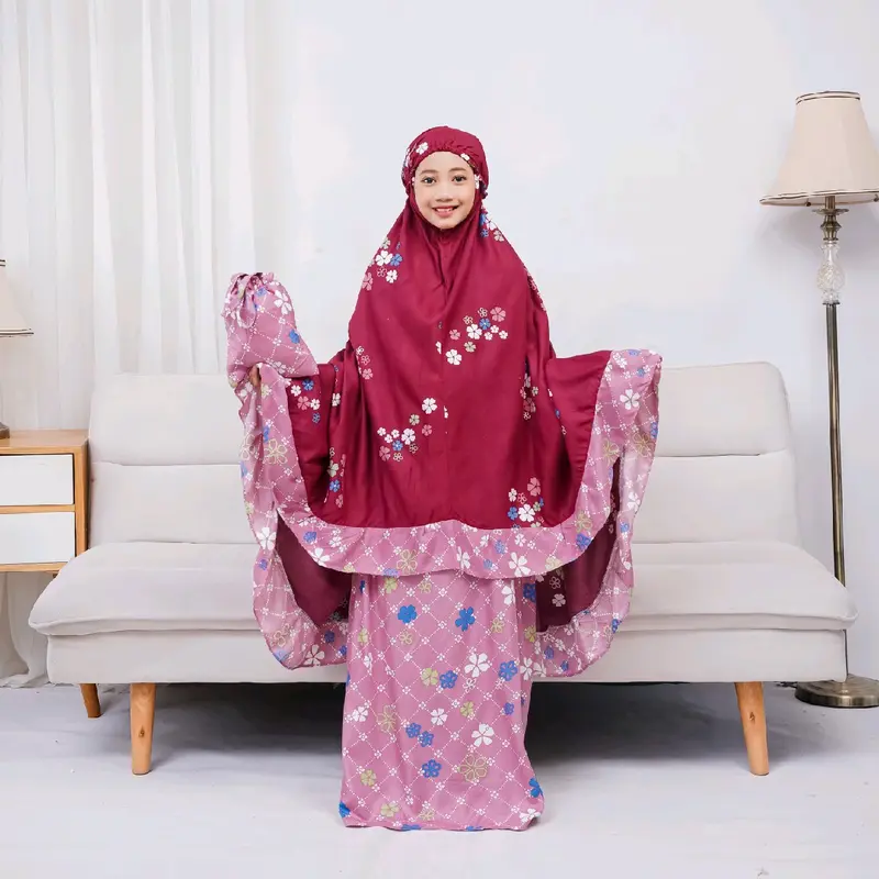 {Tameera} Mukena Anak 6 Sampai 10 Tahun Bahan Adem Nyaman Lembut Katun Rayon Bali Amiroh Kids 8